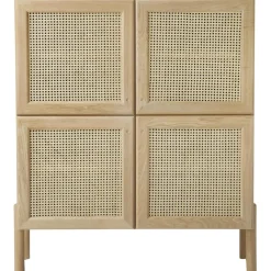 Credenza Alta In Legno Di Quercia Con Intreccio Viennese Jolie