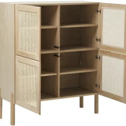 Credenza Alta In Legno Di Quercia Con Intreccio Viennese Jolie