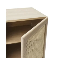 Credenza Alta In Legno Di Quercia Con Intreccio Viennese Jolie