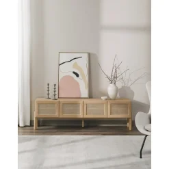 Credenza Bassa In Legno Di Quercia Con Intreccio Viennese Jolie