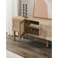 Credenza Bassa In Legno Di Quercia Con Intreccio Viennese Jolie
