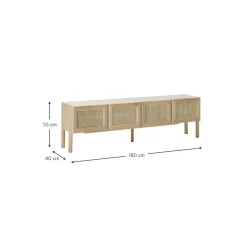 Credenza Bassa In Legno Di Quercia Con Intreccio Viennese Jolie