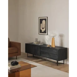 Credenza Bassa In Legno Massiccio Con Ante Luca