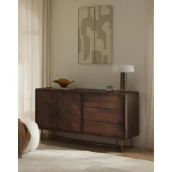 Credenza Con Ante In Legno Massiccio A Spina Di Pesce Luca