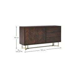 Credenza Con Ante In Legno Massiccio A Spina Di Pesce Luca