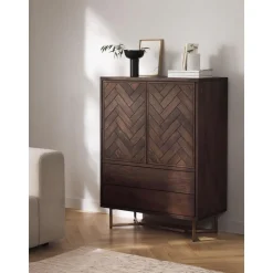 Credenza In Legno Di Mango Massiccio Con Ante E Cassetti Luca