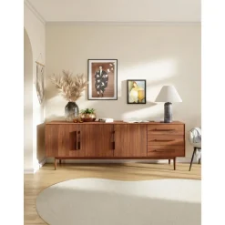 Credenza In Legno Di Mango Massiccio Con Ante E Cassetti Paul