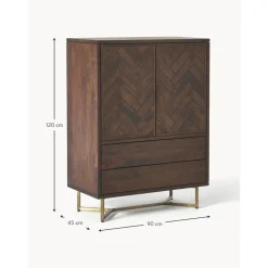 Credenza In Legno Di Mango Massiccio Con Ante E Cassetti Luca