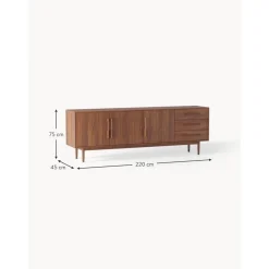 Credenza In Legno Di Mango Massiccio Con Ante E Cassetti Paul