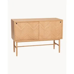 Credenza In Legno Di Quercia Con Motivo Spina Di Pesce Herringbone