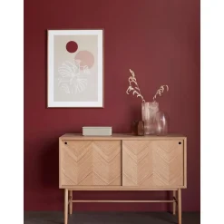 Credenza In Legno Di Quercia Con Motivo Spina Di Pesce Herringbone