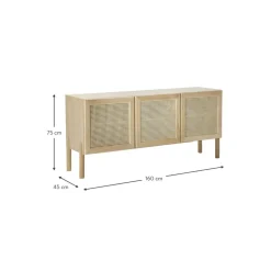 Credenza In Legno Di Quercia Con Intreccio Viennese Jolie