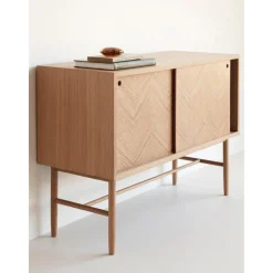 Credenza In Legno Di Quercia Con Motivo Spina Di Pesce Herringbone