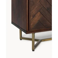 Credenza In Legno Massiccio Con Motivo Spina Di Pesce Luca