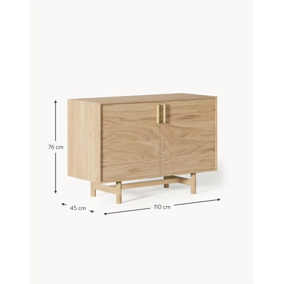 Credenza Piccola In Legno Di Quercia Con Ante Diana