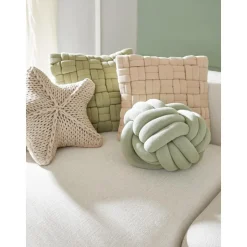 Cuscino A Maglia Grossa Bianca Sparkle