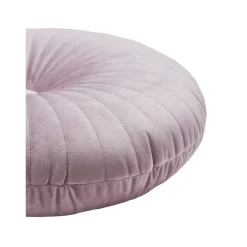 Cuscino Rotondo In Velluto Lucido Rosa Cipria Monet