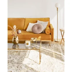 Cuscino Rotondo In Velluto Lucido Rosa Cipria Monet