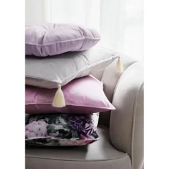 Cuscino Rotondo In Velluto Lucido Rosa Cipria Monet