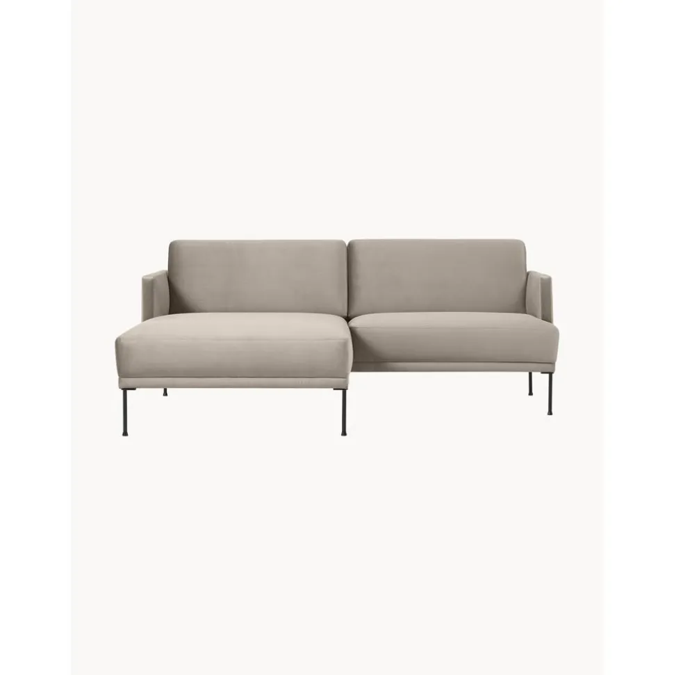 Divanetto Angolare In Velluto Fluente