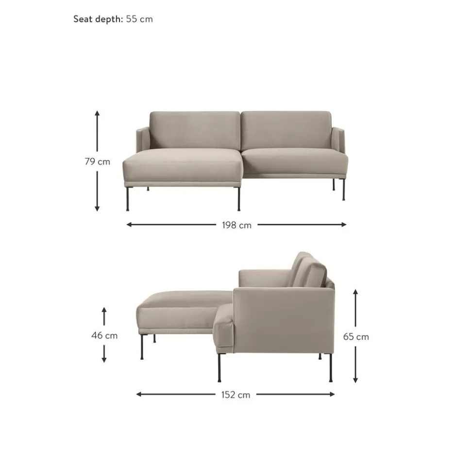 Divanetto Angolare In Velluto Fluente