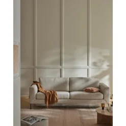 Divano 3 Posti Con Piedini In Metallo Cucita