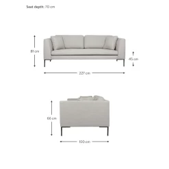 Divano 3 Posti Con Piedini In Metallo Emma