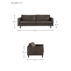 Divano 3 Posti In Pelle Riciclata Hunter