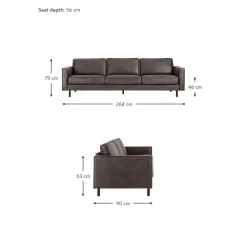 Divano 3 Posti In Pelle Riciclata Hunter