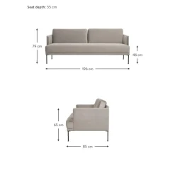 Divano 3 Posti In Velluto Fluente