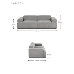 Divano 3 Posti In Velluto A Coste Melva