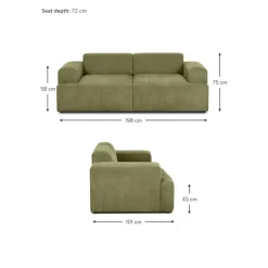 Divano 2 Posti In Velluto A Coste Melva