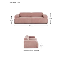 Divano 3 Posti In Velluto A Coste Melva