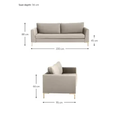 Divano 3 Posti In Velluto Luna