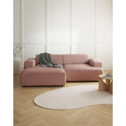 Divano Angolare 3 Posti In Velluto A Coste Melva