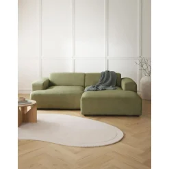 Divano Angolare 3 Posti In Velluto A Coste Melva