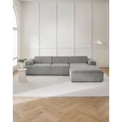 Divano Angolare A 4 Posti In Velluto A Coste Melva