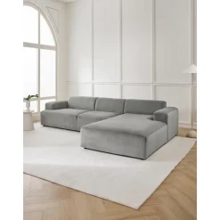 Divano Angolare A 4 Posti In Velluto A Coste Melva