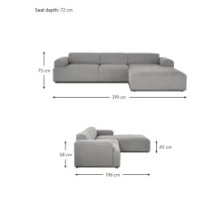Divano Angolare A 4 Posti In Velluto A Coste Melva
