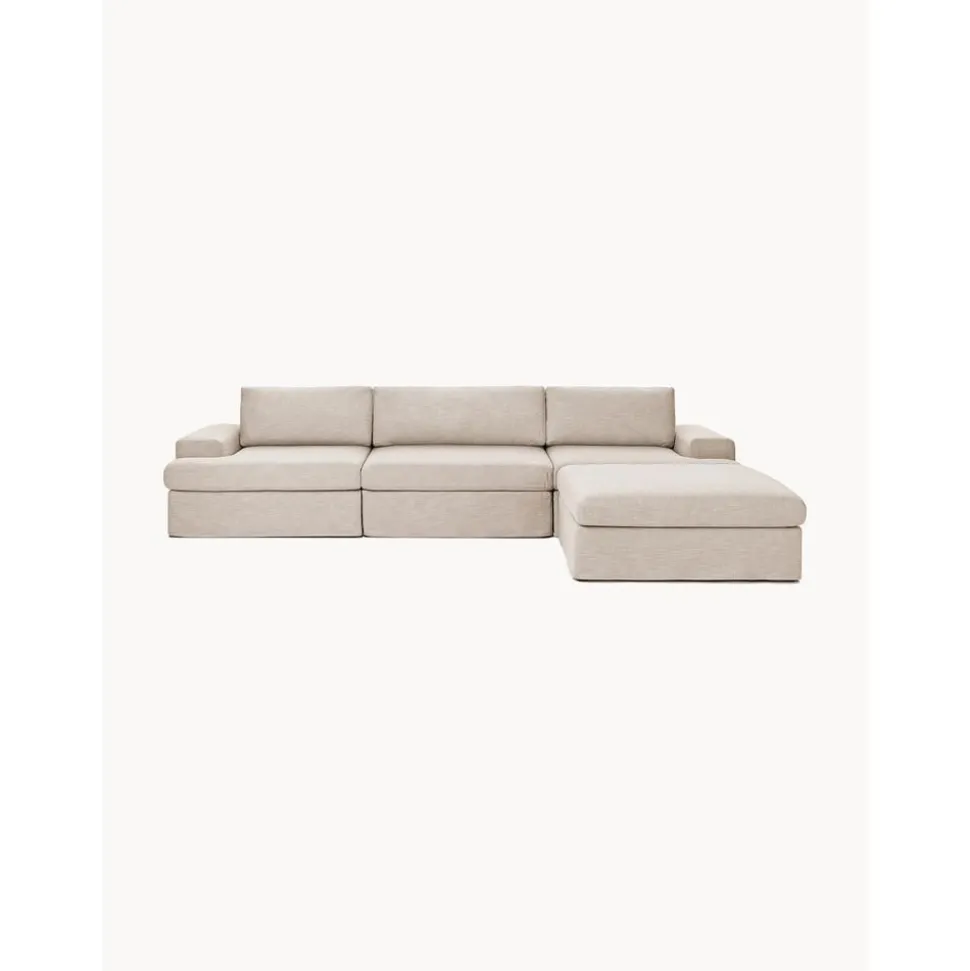 Divano Angolare Componibile 4 Posti Con Rivestimento Sfoderabile Russell