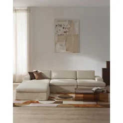 Divano Angolare Componibile 4 Posti Con Rivestimento Sfoderabile Russell