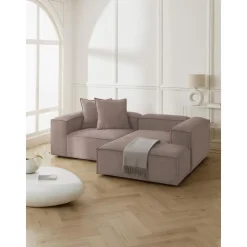 Divano Angolare Componibile In Velluto A Coste Lennon