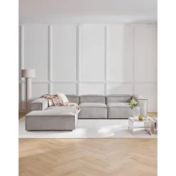 Divano Angolare Componibile Xl In Velluto A Coste Lennon