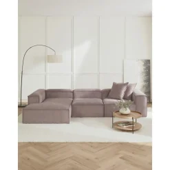 Divano Angolare Componibile In Velluto A Coste Lennon