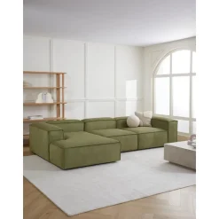 Divano Angolare Componibile In Velluto A Coste Lennon