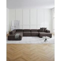 Divano Angolare Componibile In Pelle Riciclata Lennon