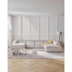 Divano Angolare Componibile In Velluto A Coste Lennon