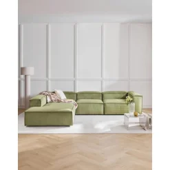Divano Angolare Componibile Xl In Velluto A Coste Lennon
