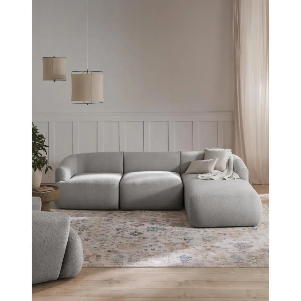 Divano Angolare Componibile 3 Posti In Boucle Sofia