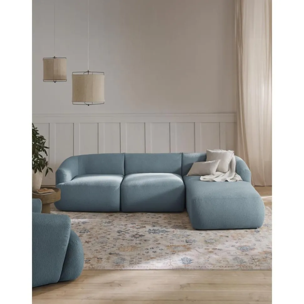 Divano Angolare Componibile 3 Posti In Boucle Sofia